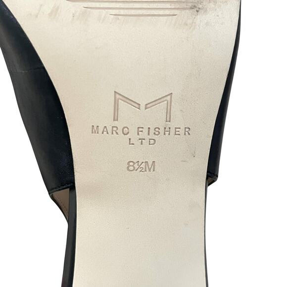 Marc Fisher LTD Shoes Womens 8.5 Black Slingback Block Heel Pumps Pointed Toe - Picture 8 of 9